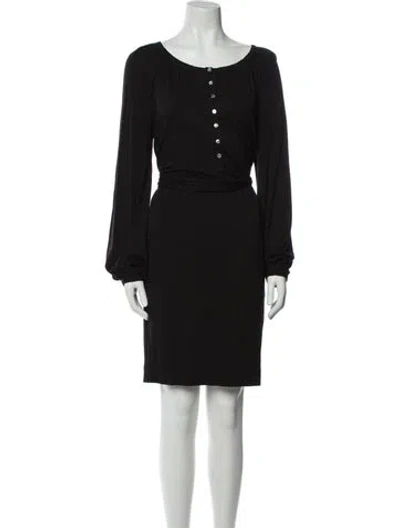 Pre-owned Charles Nolan Scoop Neck Mini Dress In Black