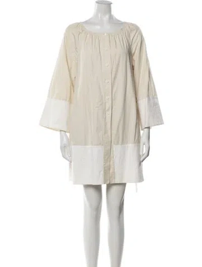 Pre-owned Charles Nolan Scoop Neck Mini Dress In Neutrals