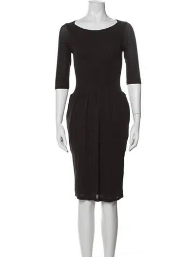 Pre-owned Charles Nolan Silk Knee-length Dress In Black