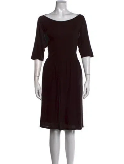 Pre-owned Charles Nolan Silk Knee-length Dress In Black