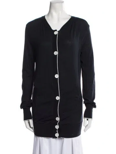 Pre-owned Charles Nolan V-neck Sweater In Blue