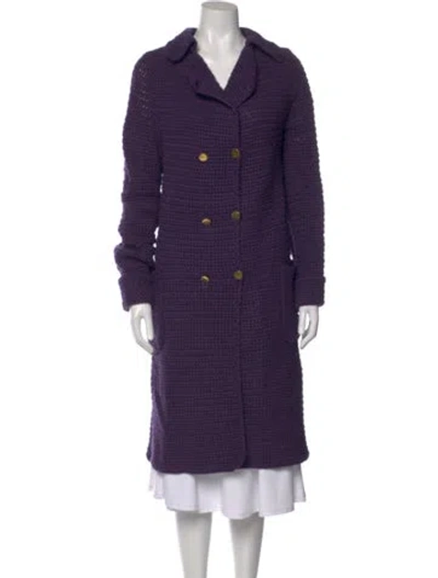 Pre-owned Charles Nolan Wool Cowl Neck Sweater In Purple