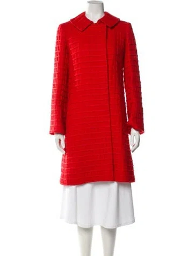 Pre-owned Charles Nolan Wool Printed Coat In Red