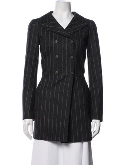 Pre-owned Charles Nolan Wool Striped Blazer In Grey
