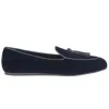 Charles Philip Black Velvet Loafer In Black