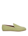 Charles Philip Milano Man Loafers Green Size 9 Leather, Natural Raffia In Green