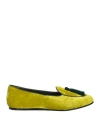 Charles Philip Milano Woman Loafers Acid Green Size 9 Textile Fibers