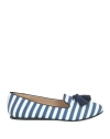 Charles Philip Milano Woman Loafers Blue Size 8 Cotton