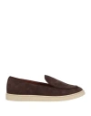 Charles Philip Milano Woman Loafers Chocolate Brown Size 8 Leather, Textile Fibers
