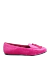 Charles Philip Milano Woman Loafers Fuchsia Size 8 Textile Fibers In Pink
