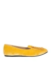 Charles Philip Milano Woman Loafers Mustard Size 9 Textile Fibers In Yellow