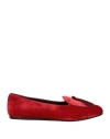Charles Philip Milano Woman Loafers Red Size 6.5 Textile Fibers
