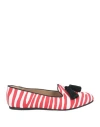 Charles Philip Milano Woman Loafers Red Size 7 Textile Fibers In Red
