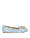 Charles Philip Milano Woman Loafers Sky Blue Size 7 Textile Fibers In Blue