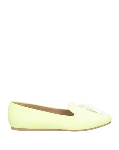 Charles Philip Milano Woman Loafers Yellow Size 10 Textile Fibers