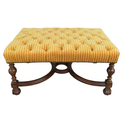 Pre-owned Charles Pollock For William Switzer Carolean Tufted Walnut Bench In Brown