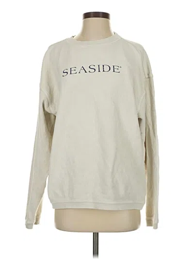 Pre-owned Charles River Apparel Long Sleeve Top Tan Crew Neck Tops