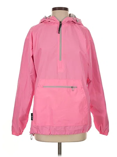 Pre-owned Charles River Apparel Windbreaker Jacket In Pink