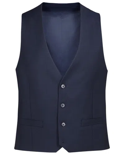 Charles Tyrwhitt Adjustable Fit Contemporary Suit Wool Waistcoat In Blue