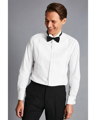 Charles Tyrwhitt Bib Front Wing Collar Evening Slim Fit Shirt In White