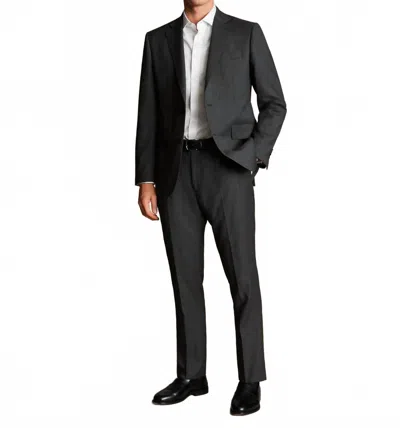 CHARLES TYRWHITT BIRDSEYE ULTIMATE PERFORMANCE SUIT JACKET IN GRAY