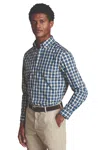Charles Tyrwhitt Charles Tyrhwitt Men's Slim Fit Plaid Check Non-iron Stretch Poplin Shirt In Blue