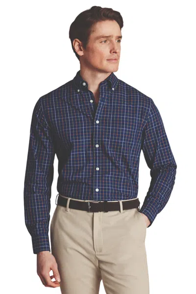 Charles Tyrwhitt Charles Tyrhwitt Men's Slim Fit Plaid Check Non-iron Stretch Poplin Shirt In Multi
