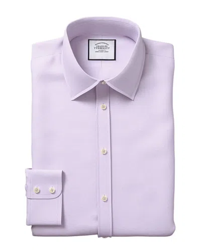 Charles Tyrwhitt Classic Fit Egyptian Lattice Weave Shirt In Purple