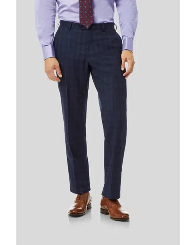 Charles Tyrwhitt Classic Fit Wool Check Trouser In Blue