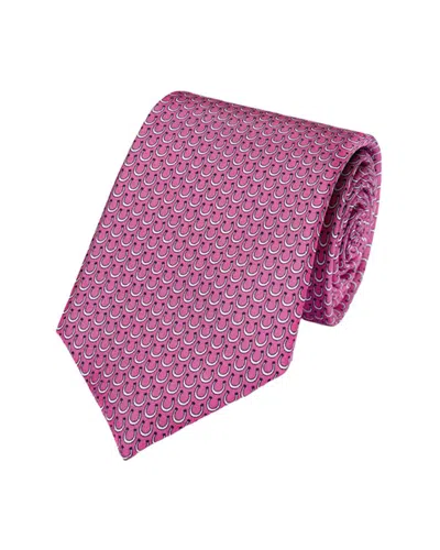 Charles Tyrwhitt Conversational Print Classic Silk Tie In Pink