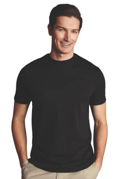 Charles Tyrwhitt Cotton Jersey Short Sleeve Tyrwhitt Tee In Black