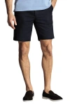 Charles Tyrwhitt Cotton Linen Shorts In Blue