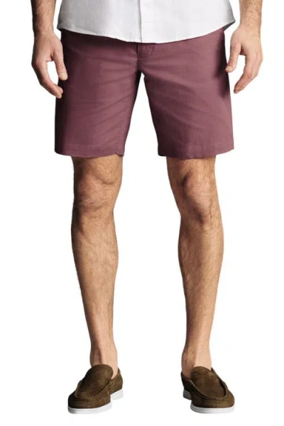 Charles Tyrwhitt Cotton Linen Shorts In Pink