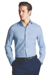 CHARLES TYRWHITT CHARLES TYRWHITT CUTAWAY COLLAR NON-IRON HERRINGBONE SHIRT