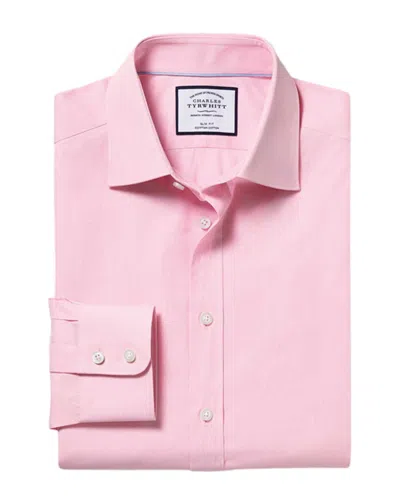 Charles Tyrwhitt Non-iron Pinpoint Oxford Slim Fit Shirt In Pink