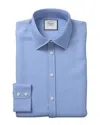 Charles Tyrwhitt Non-iron Royal Oxford Slim Fit Shirt Double Cuff In Blue
