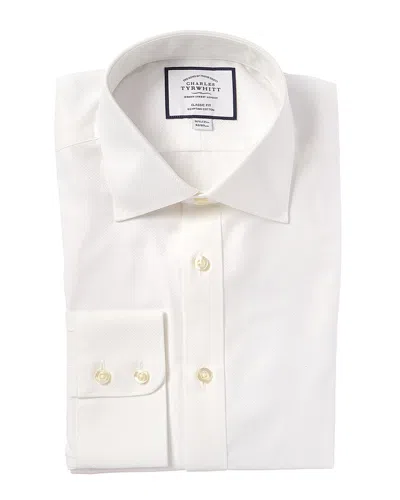 Charles Tyrwhitt Egyptian Link Weave Classic Fit Shirt In White