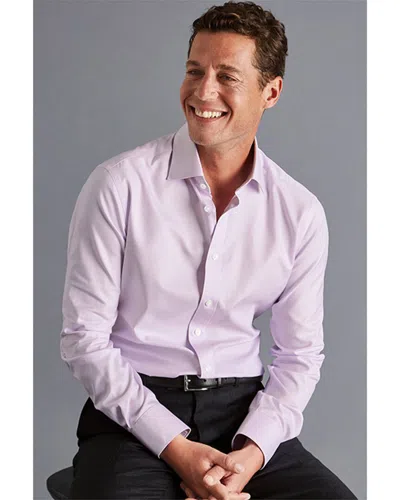 Charles Tyrwhitt Egyptian Link Weave Slim Fit Shirt In Pink