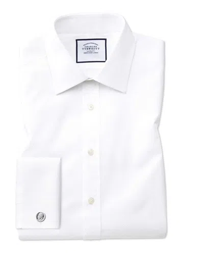 Charles Tyrwhitt Extra Slim Fit Egyptian Cube Weave Shirt In White