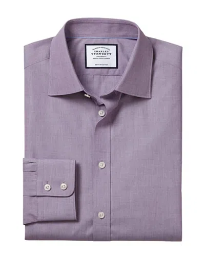 Charles Tyrwhitt Extra Slim Fit Egyptian End On End Poplin Shirt In Purple