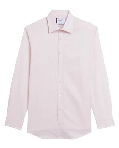 Charles Tyrwhitt Extra Slim Fit Egyptian Lattice Weave Shirt In Pink