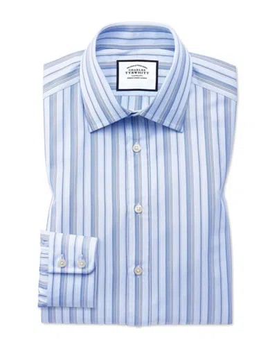 Charles Tyrwhitt Extra Slim Fit Egyptian Stripe Shirt In Blue