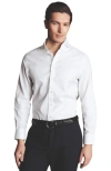 Charles Tyrwhitt Men's Non-iron Clifton Weave Cutaway Slim Fit Shirt Double Cuff In White