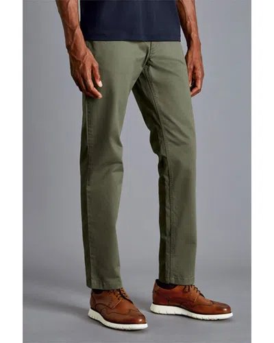 Charles Tyrwhitt Five Pocket Stretch Slim Fit Trouser In Green