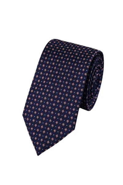 Charles Tyrwhitt Floral Silk Stain Resistant Tie In Blue
