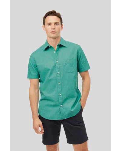Charles Tyrwhitt Green Plain Classic Fit Short Sleeve Linen Shirt