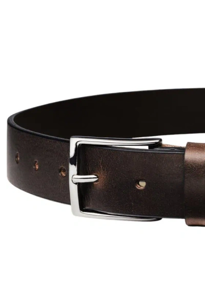 Charles Tyrwhitt Leather Chino Belt In Brown