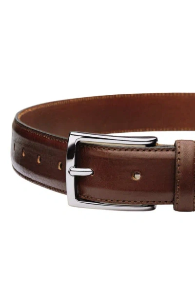 Charles Tyrwhitt Leather Formal Belt In Dark Tan