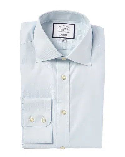 Charles Tyrwhitt Light Egyptian Link Weave Classic Fit Shirt In Blue