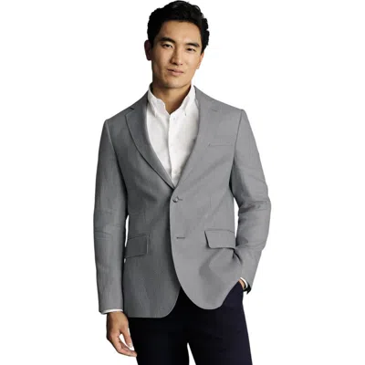 Charles Tyrwhitt Linen Cotton Jacket In Gray